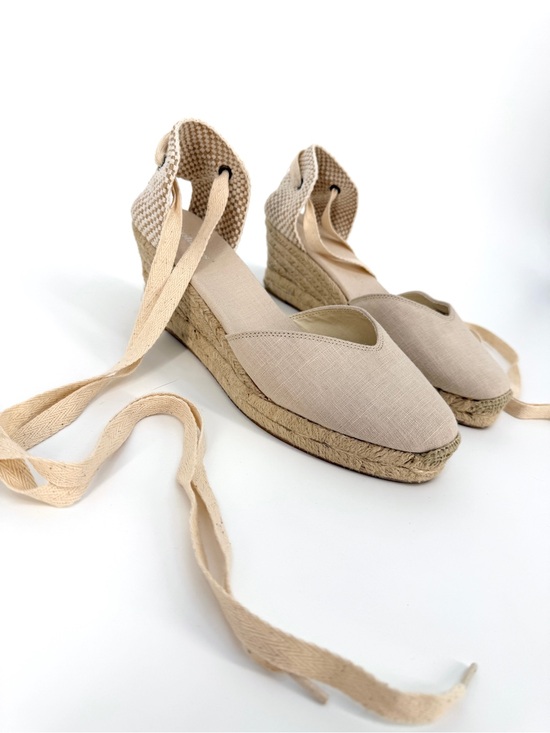 Soludos Shoes - Soludos Lyon Ankle Wrap Espadrille LA Concha Ivory Women’s 9.5 Coastal Boho